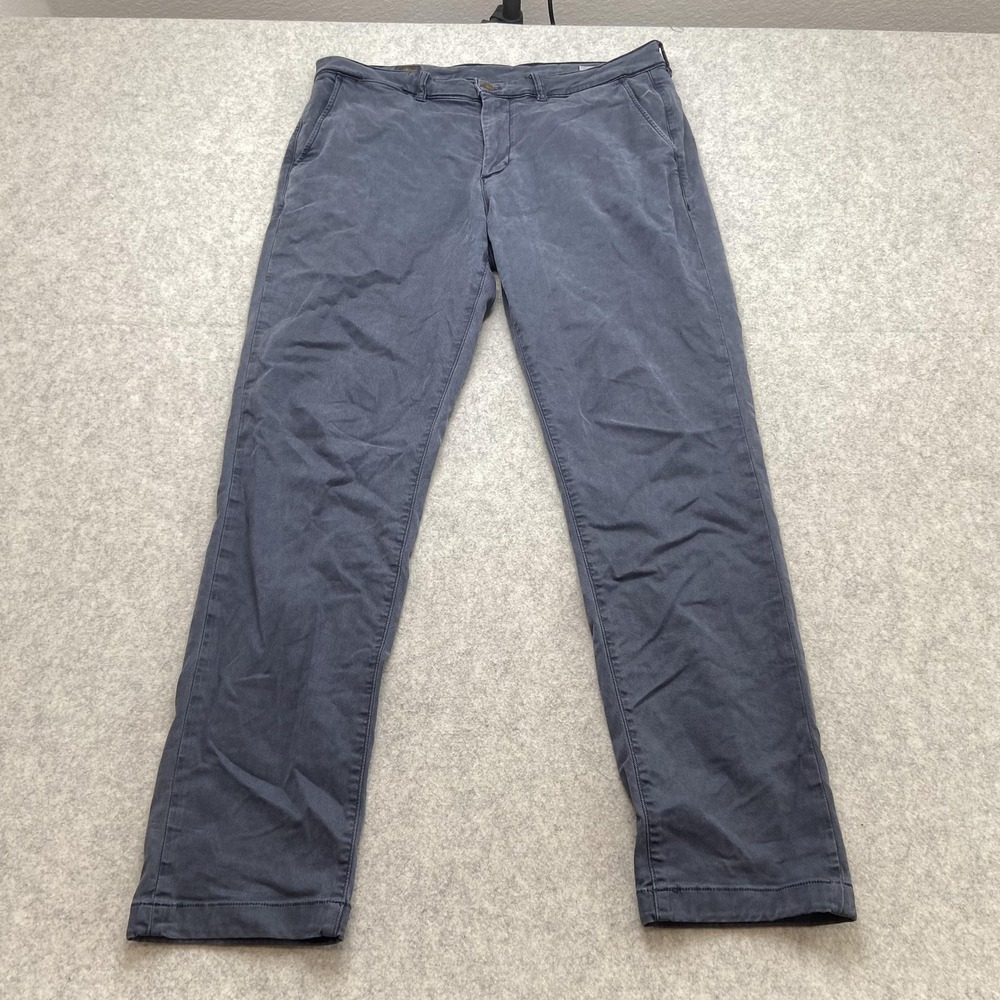 Coastline Pants Mens 34x32 (35x30) Blue Tailored Premium Chino Slim Fit *STAIN*